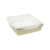 Контейнер для еды бумажный квадратный 900мл крафт/белый с прозрачной плоской крышкой 150х150х48мм по 400 шт/кор