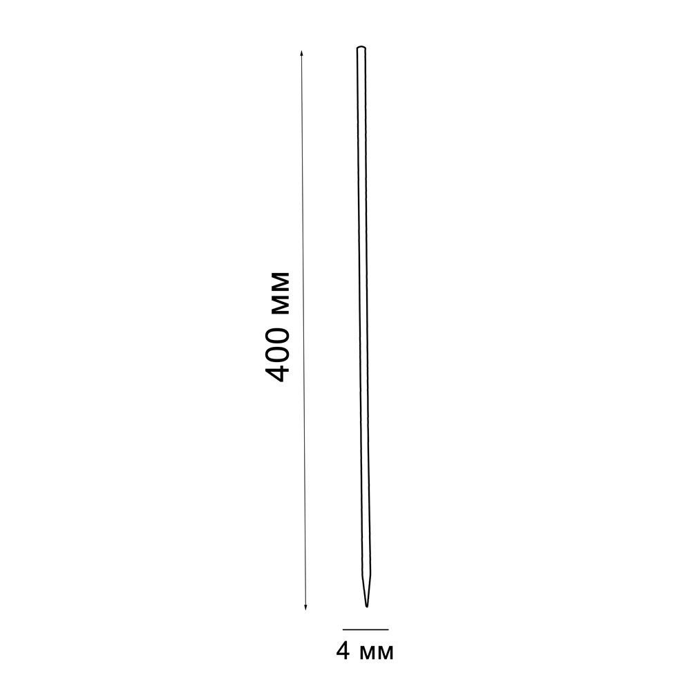 Шпажка для шашлыка бамбуковая 400×4мм по 100 шт/уп (10000 шт/кор) — изображение 2