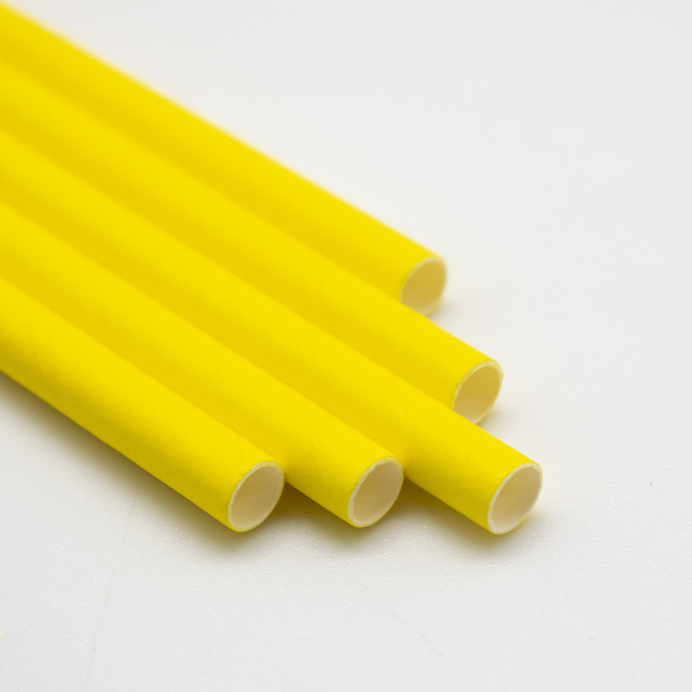 Трубочка бумажная «Жёлтая» 197×6 мм по 250 шт/уп