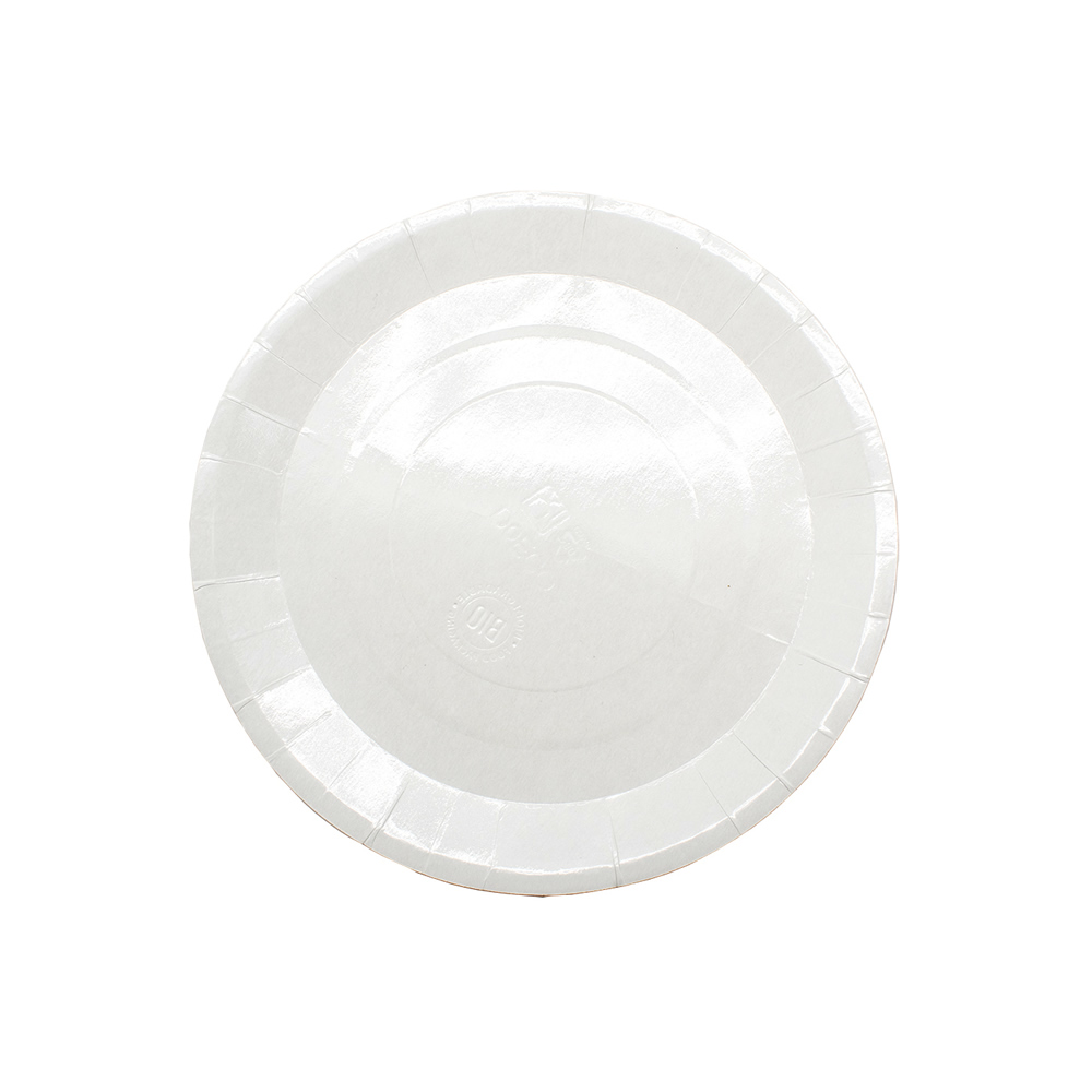 Тарелка круглая одноразовая белая бумажная крафт d230 мм по 600 шт/кор