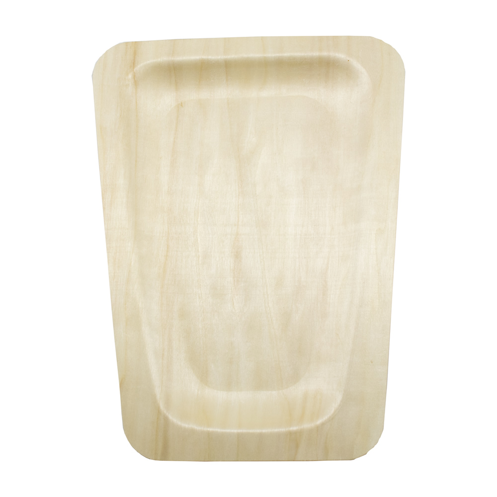 Тарелка трапеция деревянная одноразовая 260х205х150 мм по 50 шт/уп (800 шт/кор)