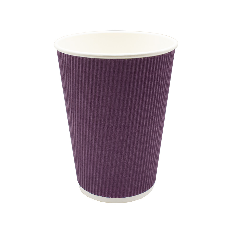 Одноразовый стакан гофрированный фиолетовый 350 мл d90мм по 20 шт/уп (400 шт/кор)