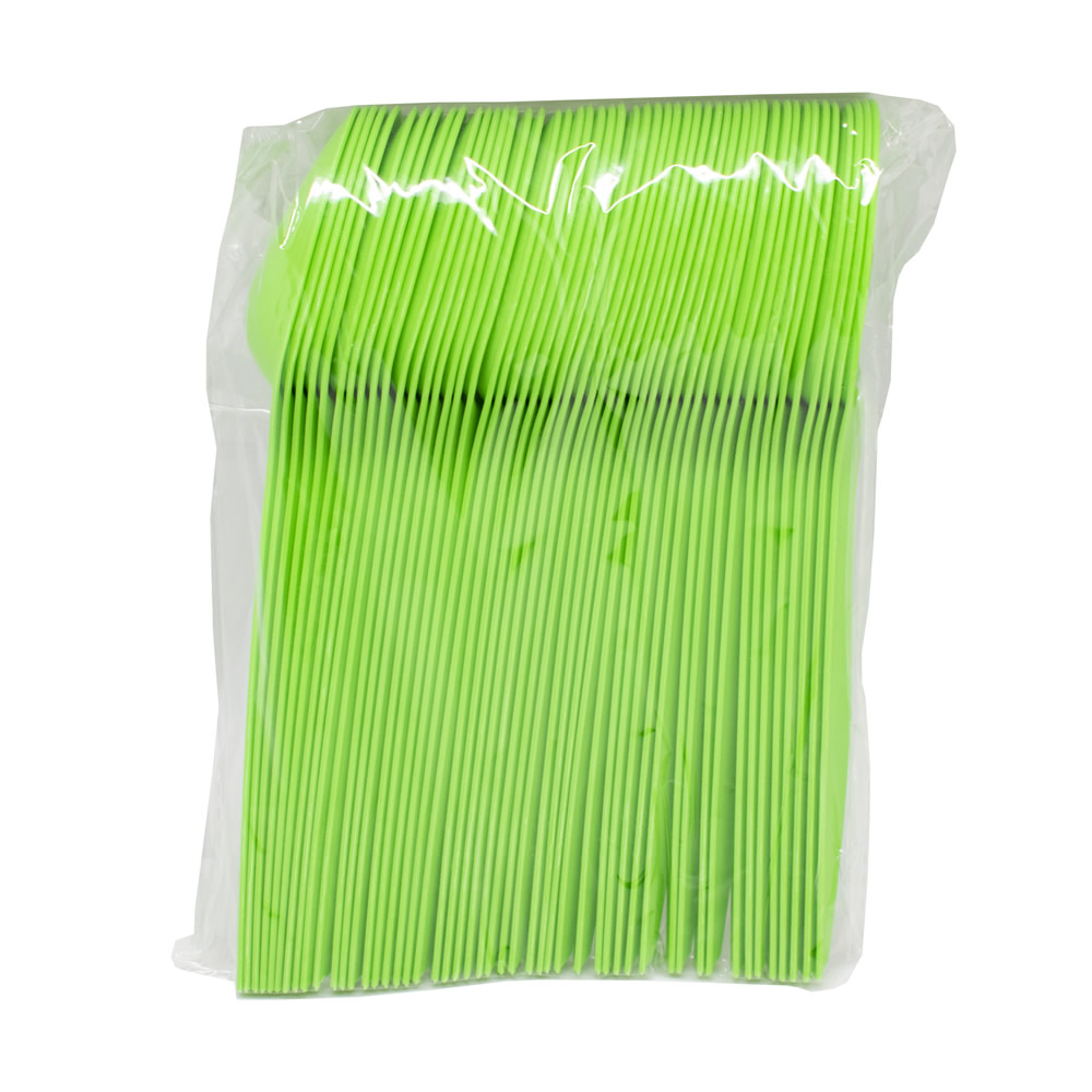 Ложка десертная 170мм зелёная из кукурузного крахмала одноразовая по 50 шт/уп (2000 шт/кор) — изображение 3