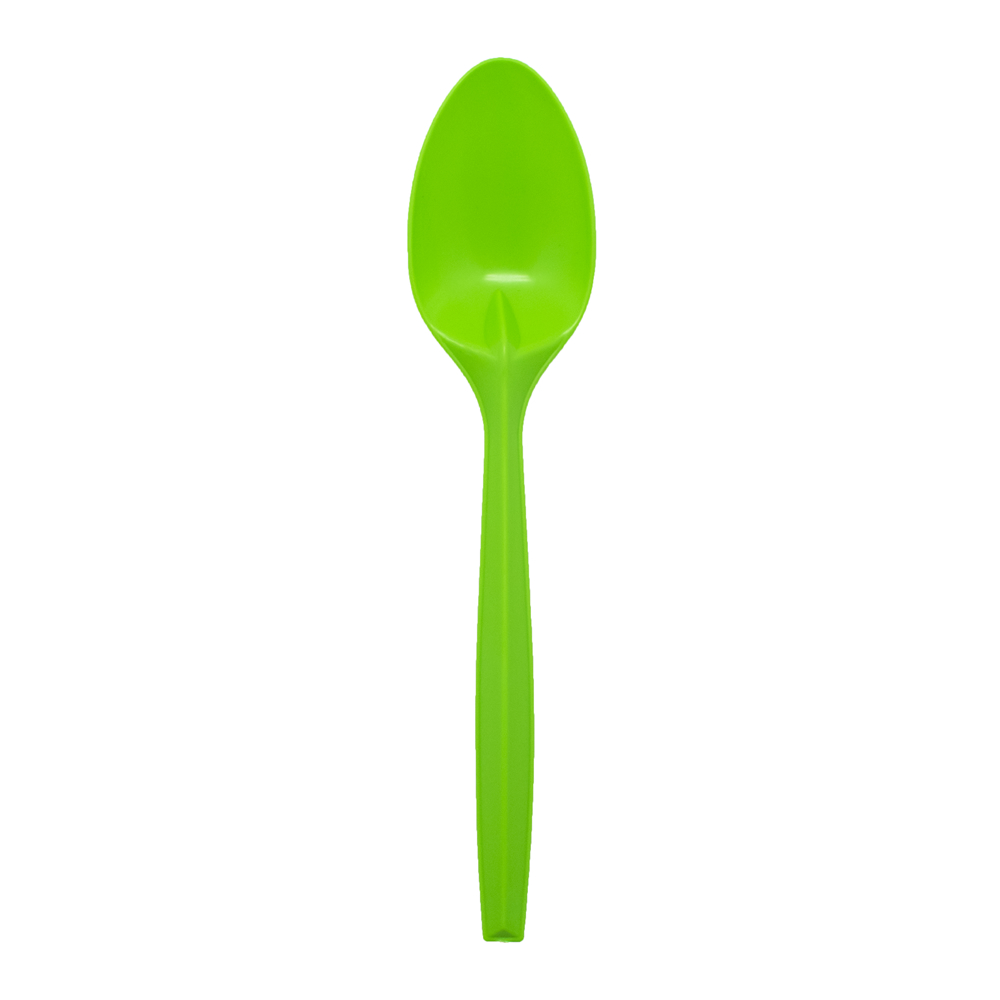 Ложка десертная 170мм зелёная из кукурузного крахмала одноразовая по 50 шт/уп (2000 шт/кор)