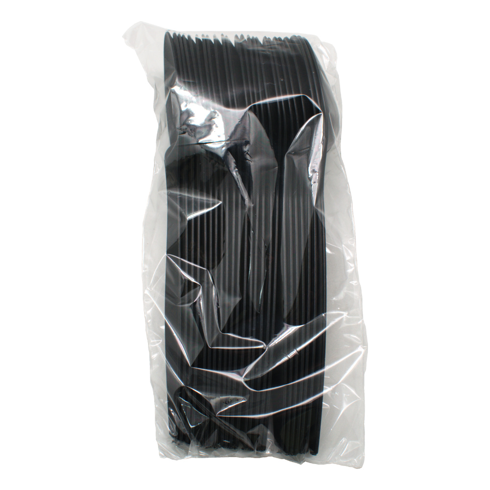 Набор одноразовых десертных чёрных ложек 170мм из кукурузного крахмала по 25 шт/уп — изображение 4