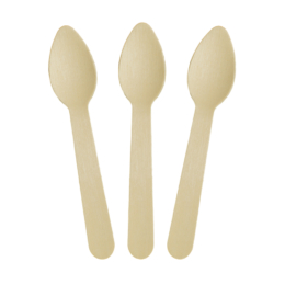 Ложка десертная чайная 110мм деревянная одноразовая по 100 шт/уп (10000 шт/кор)