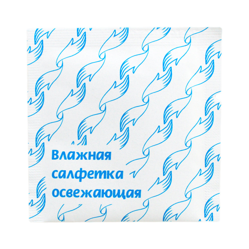 Салфетка влажная освежающая для рук “Лимон” 60х60 мм по 1500 шт/кор