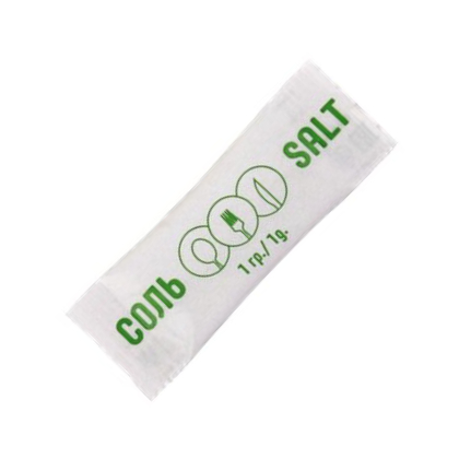 Соль порционная 1 гр. в пакете стик поваренная пищевая выварочная Экстра по 5000 шт/кор