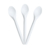 Набор одноразовых десертных чайных 115мм белых пластиковых ложек по 50 шт/уп