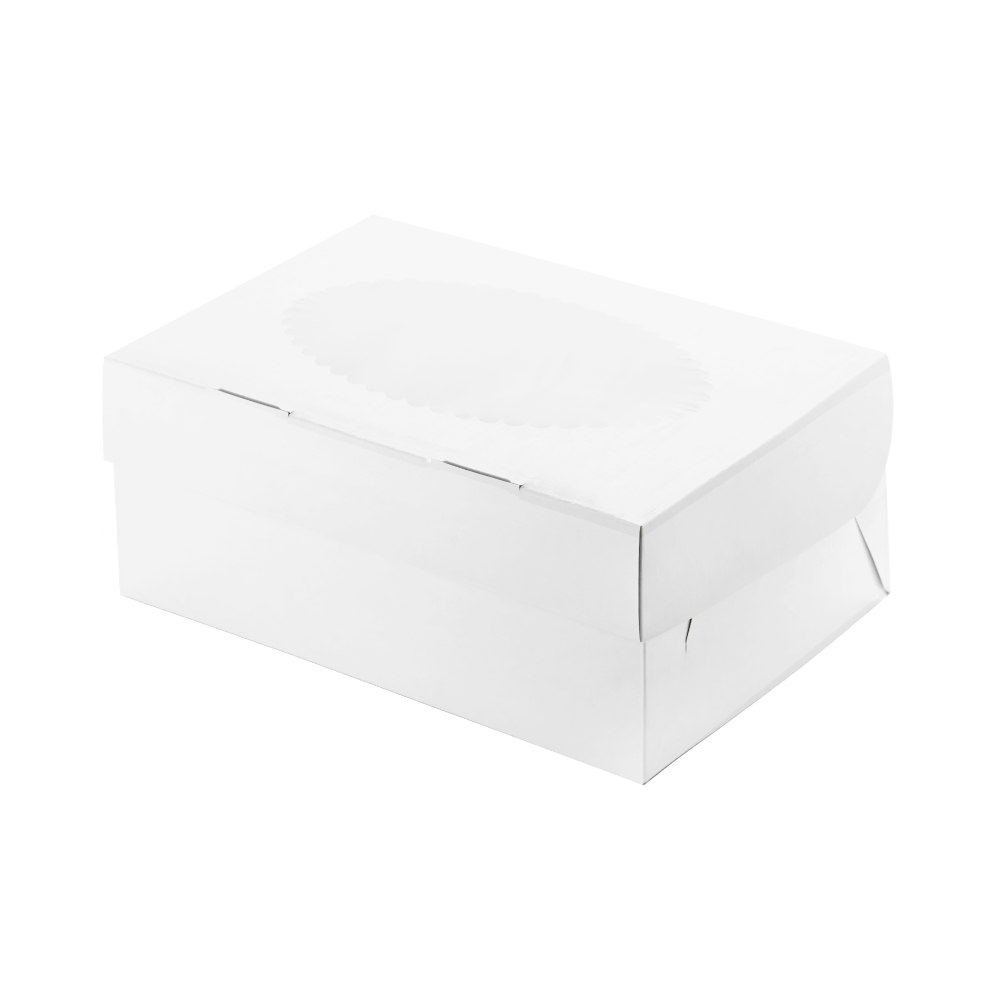 Контейнер для кексов 6шт бумажный прямоугольный крафт/белый с окном двухсторонний 250х170х100мм по 150шт/кор — изображение 2