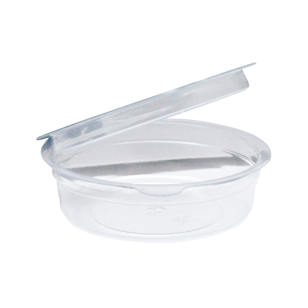 Соусник пластиковый 30мл 60х18мм круглый прозрачный с откидной крышкой внутр.закр. герметичный маленький по 80 шт/уп (1920 шт/кор)