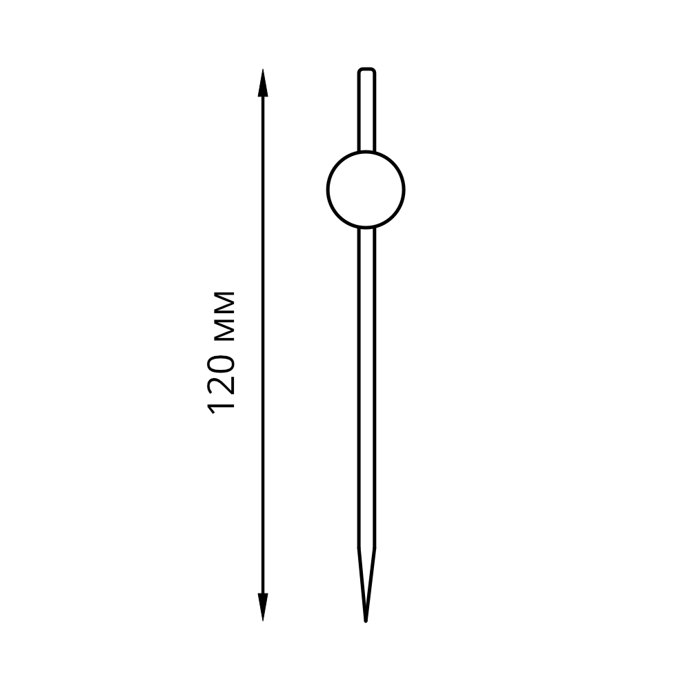 Шпажки для канапе бамбуковые "Чёрно-белые шарики" 120 мм по 100 шт/уп (10000 шт/кор) — изображение 2