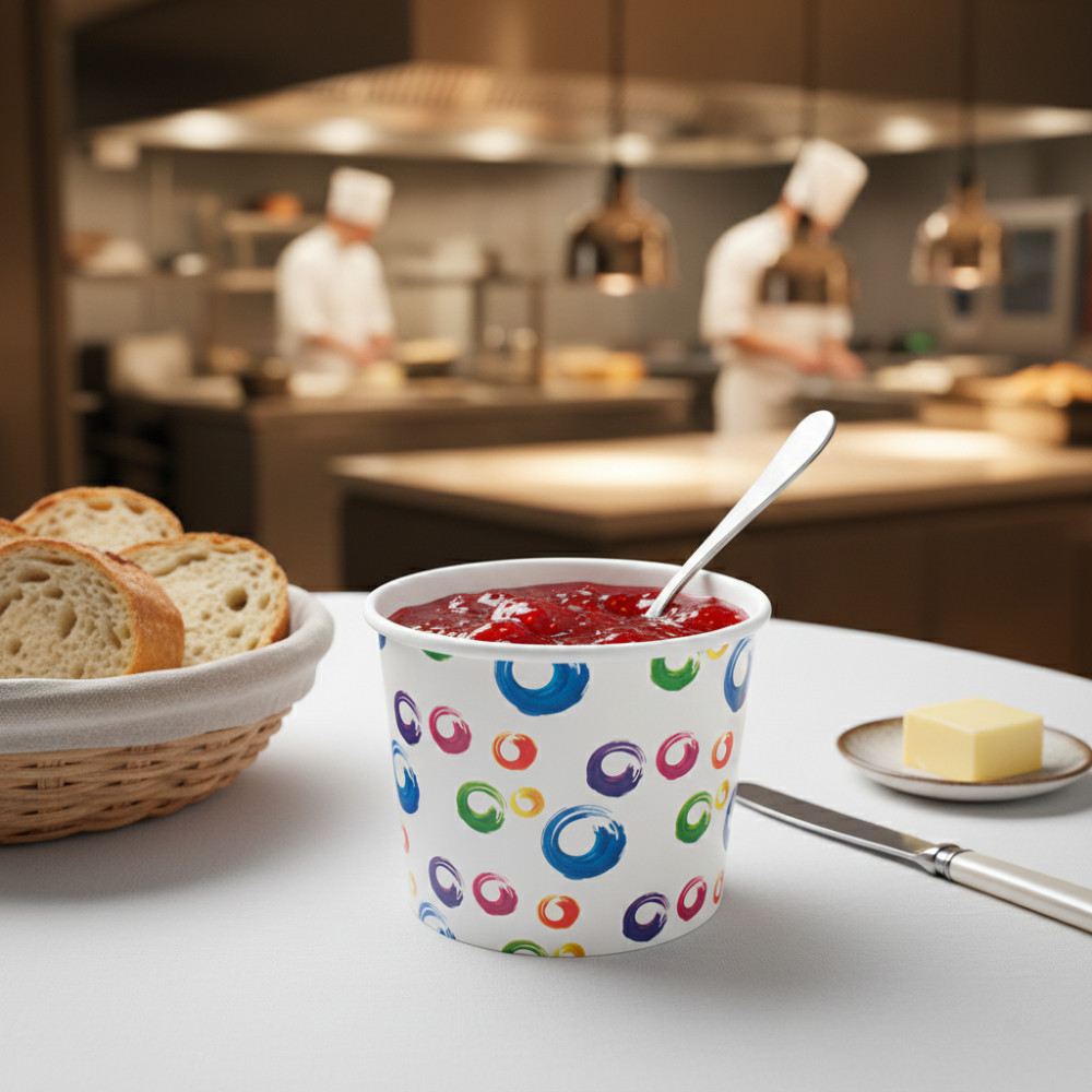 Креманка круглая 395мл d100мм 100х72мм белая с цветным рисунком бумажная ламинированная по 38 шт/уп (912 шт/кор) — изображение 7