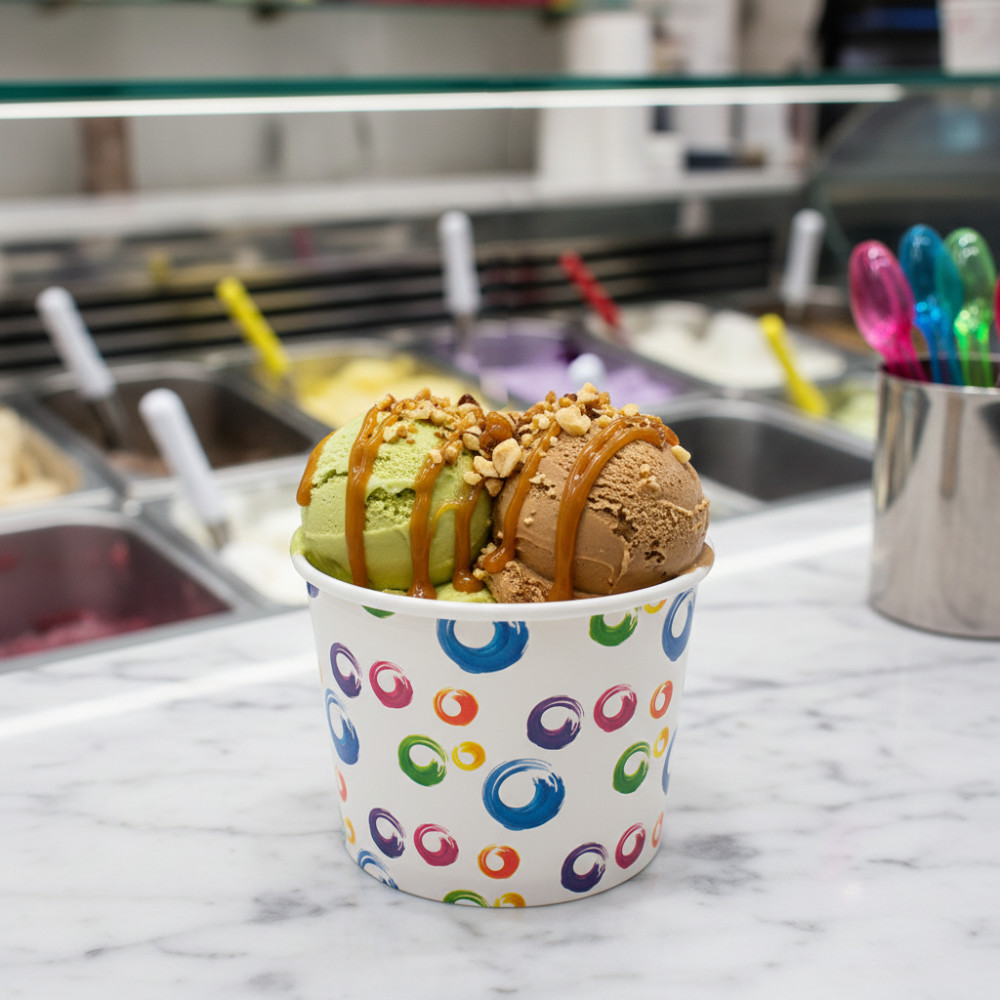 Креманка круглая 395мл d100мм 100х72мм белая с цветным рисунком бумажная ламинированная по 38 шт/уп (912 шт/кор) — изображение 8