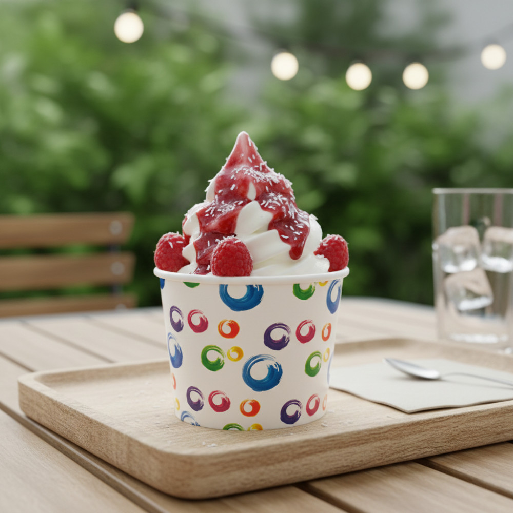 Креманка круглая 395мл d100мм 100х72мм белая с цветным рисунком бумажная ламинированная по 38 шт/уп (912 шт/кор) — изображение 9