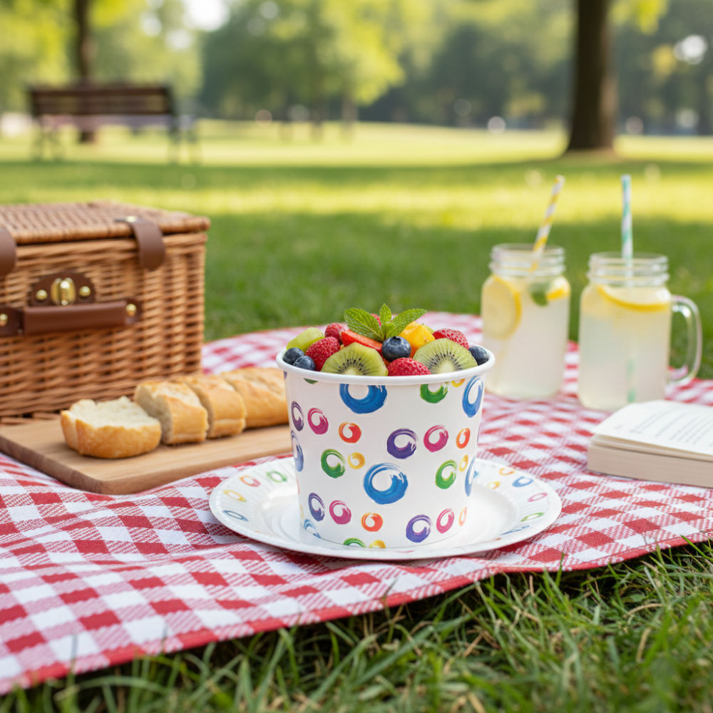 Креманка круглая 395мл d100мм 100х72мм белая с цветным рисунком бумажная ламинированная по 38 шт/уп (912 шт/кор) — изображение 10