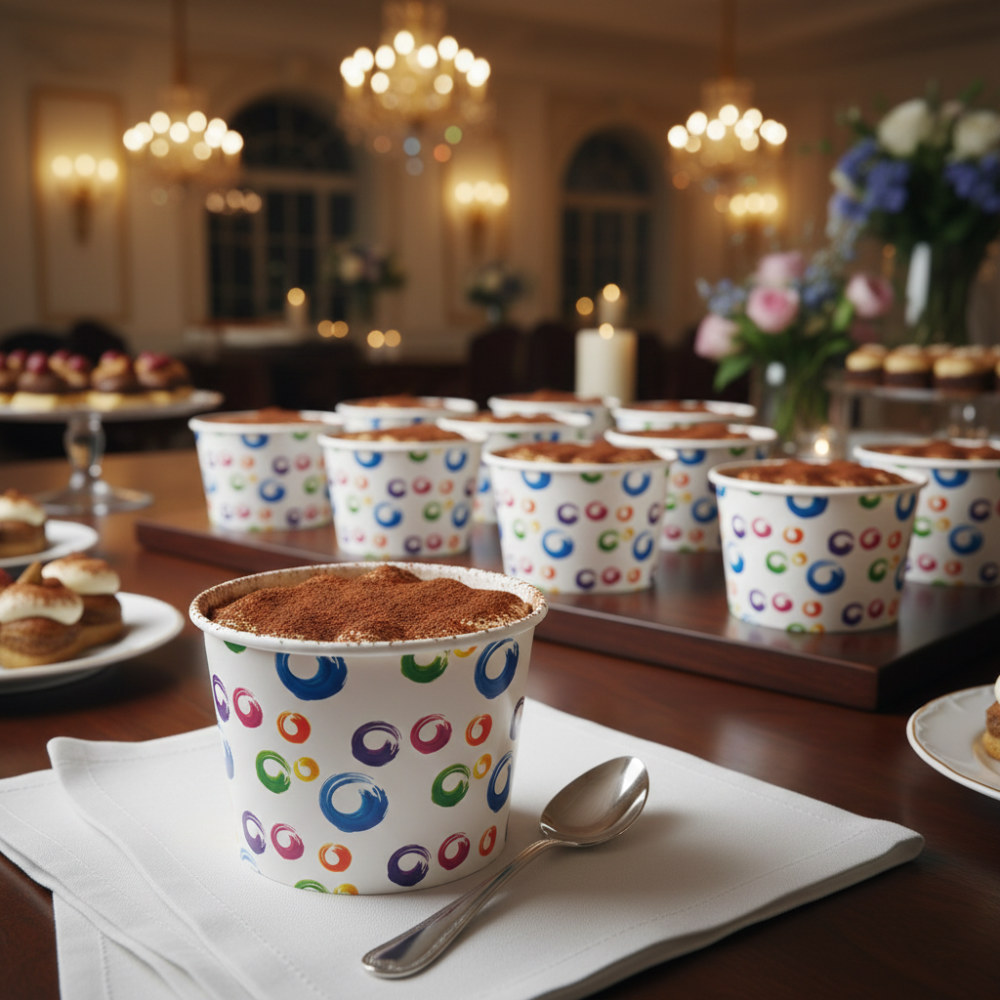 Креманка круглая 395мл d100мм 100х72мм белая с цветным рисунком бумажная ламинированная по 38 шт/уп (912 шт/кор) — изображение 13