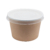 Супница бумажная круглая 275/250мл крафт/белая с пластиковой плоской крышкой d100мм 100/79×65мм по 30 шт/уп (600 шт/кор)