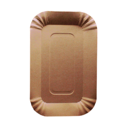 Тарелка десертная прямоугольная 170х110х5мм полный крафт бумажная плоская ламинированная по 100 шт/уп (1800 шт/кор)