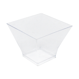 Чашка десертная «Пагода» квадратная пластиковая прозрачная 120мл 67х67х53мм по 25 шт/уп