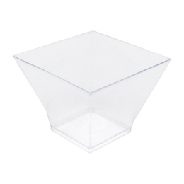 Чашка десертная «Пагода» квадратная пластиковая прозрачная 200мл 80х80х60мм по 12 шт/уп