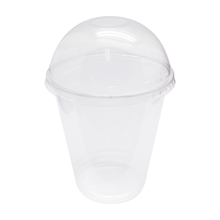 Крышка для стакана «Cold Cup» d95мм прозрачная пластиковая купольная с отверстием круглая по 100 шт/уп (800 шт/кор) — изображение 2