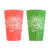 Набор стаканов бумажных красный + зелёный с рисунком «Лотос» 230 мл (макс.260 мл) d73мм однослойных по 70 шт/уп (1750 шт/кор)