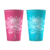 Набор стаканов бумажных розовый + бирюзовый с рисунком «Лотос» 300 мл (макс.330 мл) d80мм однослойных по 50 шт/уп (1000 шт/кор)