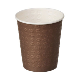 Стакан бумажный тёмно-коричневый «Coffee Touch» 250 мл (макс.280 мл) d80мм однослойный рифлёный по 50 шт/уп (500 шт/кор)
