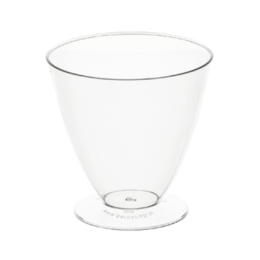 Чашка десертная «Гауди» круглая пластиковая прозрачная 120мл 70х70х68мм с низкой прозрачной ножкой по 8 шт/уп (128 шт/кор)