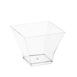 Чашка десертная «Пагода» квадратная пластиковая прозрачная 90мл 62х62х50мм по 25 шт/уп (500 шт/кор)