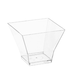 Чашка десертная «Пагода» квадратная пластиковая прозрачная 150мл 72х72х57мм по 12 шт/уп (240 шт/кор)