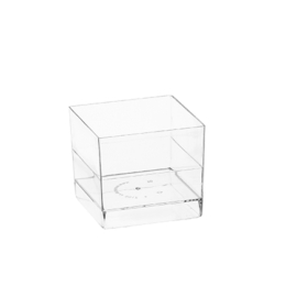 Чашка десертная «Куб» квадратная пластиковая прозрачная 60мл 47х47х41мм по 15 шт/уп (240 шт/кор)