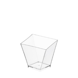 Чашка десертная «Сапфир» прямоугольная пластиковая прозрачная 100мл 63х66.6х68мм по 15 шт/уп (360 шт/кор)