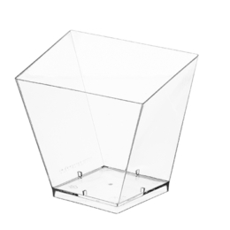 Чашка десертная «Сапфир» квадратная пластиковая прозрачная 200мл 75х75х75мм по 20 шт/уп (240 шт/кор)