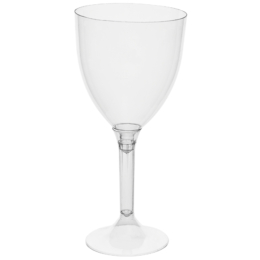 Бокал для вина «Большой» 250мл 80х180мм пластиковый прозрачный с высокой прозрачной ножкой по 20 шт/уп