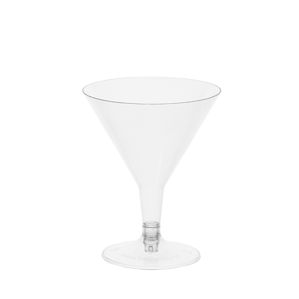 Бокал для мартини «Кристалл» 100мл 85х110мм пластиковый прозрачный с низкой прозрачной ножкой по 6 шт/уп