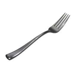 Вилка десертная фуршетная 190мм серебристый металлик пластиковая одноразовая по 50 шт/уп (1000 шт/кор)