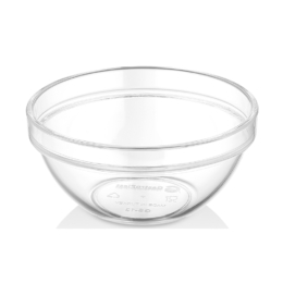Соусник из поликарбоната 225мл d105мм h47мм круглый прозрачный без крышки по 108 шт/уп