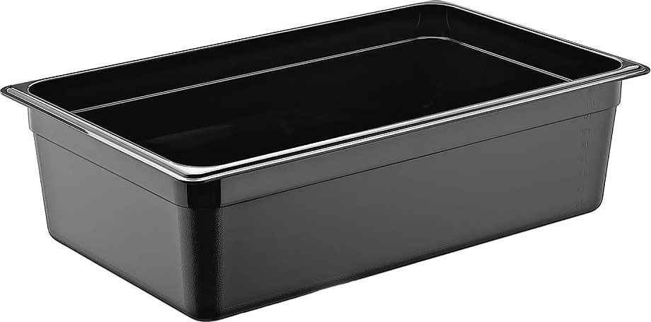 Гастроёмкость 1/1-150 18л п/п черная по 6 шт/уп