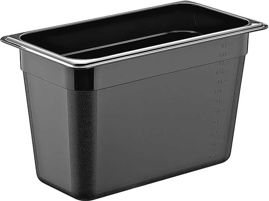 Гастроёмкость 1/3-200 6,5л п/п черная по 18 шт/уп