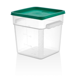 Контейнер для продуктов квадратный  7,6 л. 22*22*23 см. с мерной шкалой, прозрачный, п/п, без крышки /1/12/