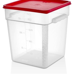 Контейнер для продуктов квадр. 17,2 л. 28*28*32 см. с мерн.шкалой, прозрач, п/п, б/кршки /1/12/
