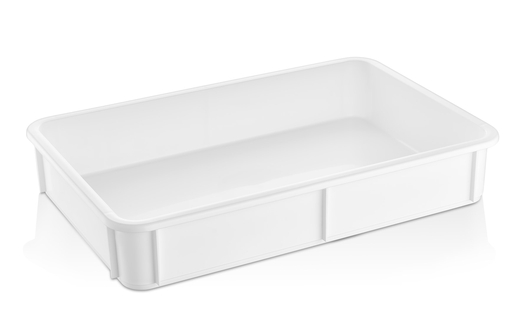 Контейнер для теста 600*400*100 мм. (-40/+70℃) прямой, сплошной, мороз-кий, белый п/п по 6 шт/уп