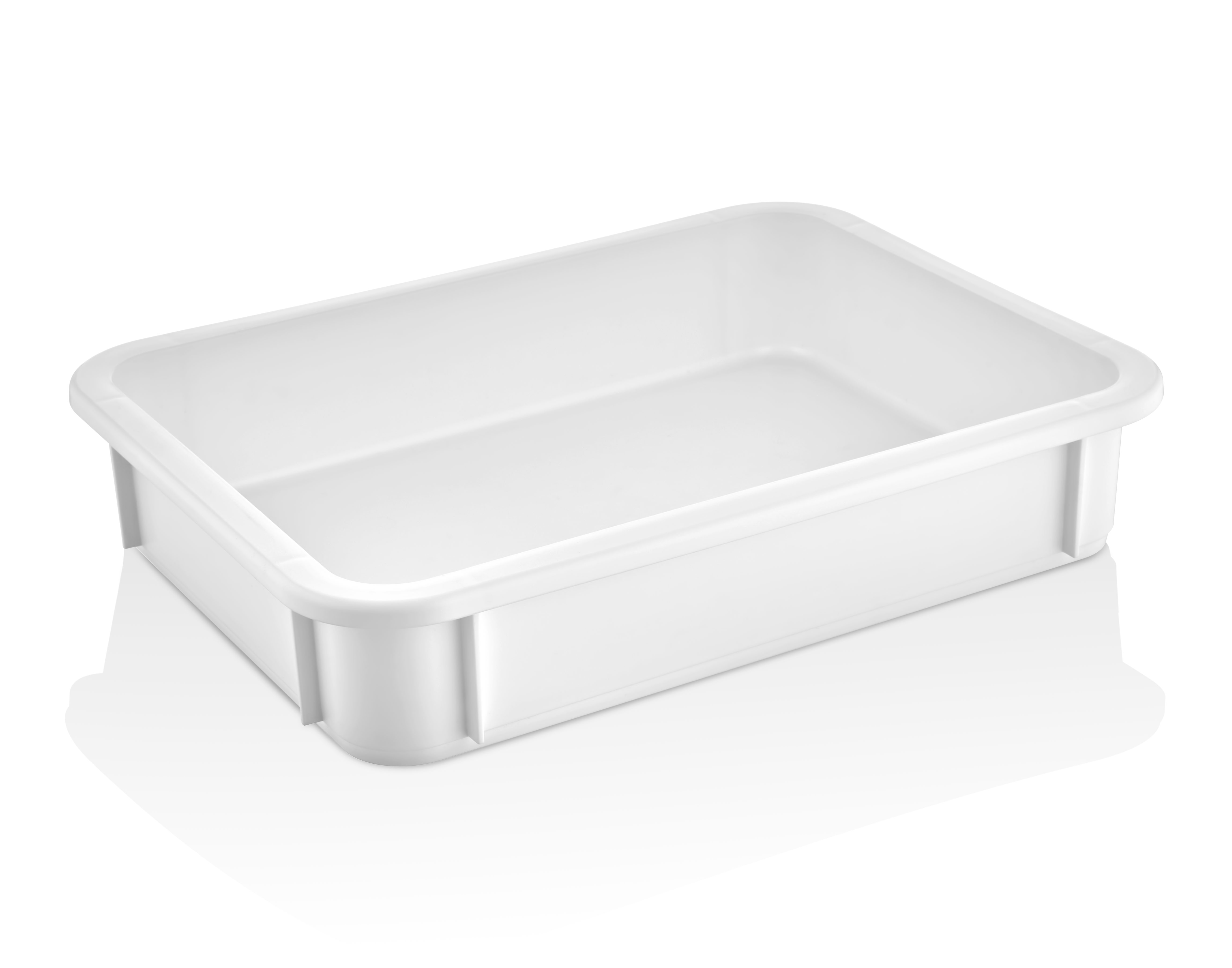 Контейнер для теста 300*400* 75 мм. (-20/+70℃) прямой, сплошной, мороз-кий, белый полиэт. по 12 шт/уп