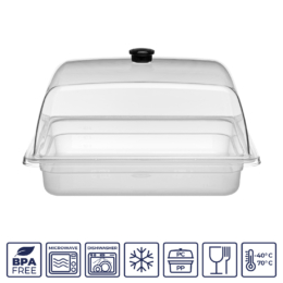 Крышка для гастроёмкости 1/2 h12,5см прозрачная из поликарбоната/1/12/