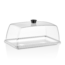 Поднос для подачи 1/3 прозрачный (крышка 76830) из поликарбоната по 36 шт/уп