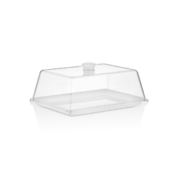 Поднос для подачи 27×21см белый (крышка 76834) прямоугольный из поликарбоната по 24 шт/уп