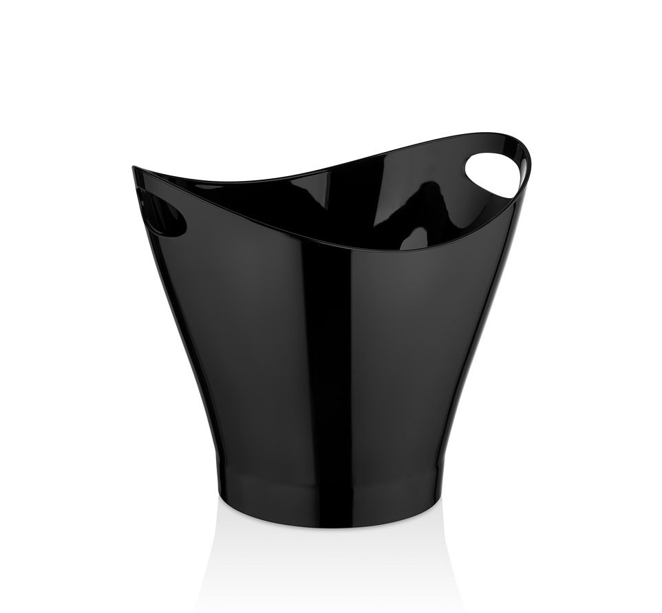Ведро для шампанского 6л 300x240/165x165мм h260мм чёрное из поликарбоната с ручками для 2-х бутылок по 6 шт/уп