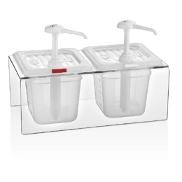 Диспенсер для соуса 2 GN1/6 h150мм 2л на подставке с дозатором (25 мл) п/п прозрачный /1/